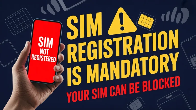 Mandatory SIM registration law in the Philippines shown on a smartphone with deactivation warning